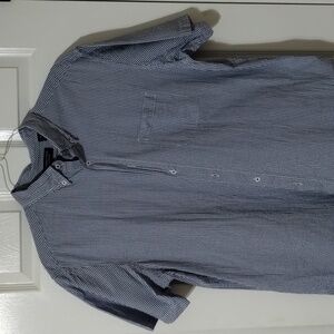 Roundtree Yorke Short sleeve button down shirt XL blue plaid